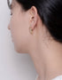 Rose-shaped Quartz Stud Earrings with Gold Plating